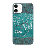 Personalized Butterflies Grandma Heart & Kid's Name Phonecase Printed QTDT1703