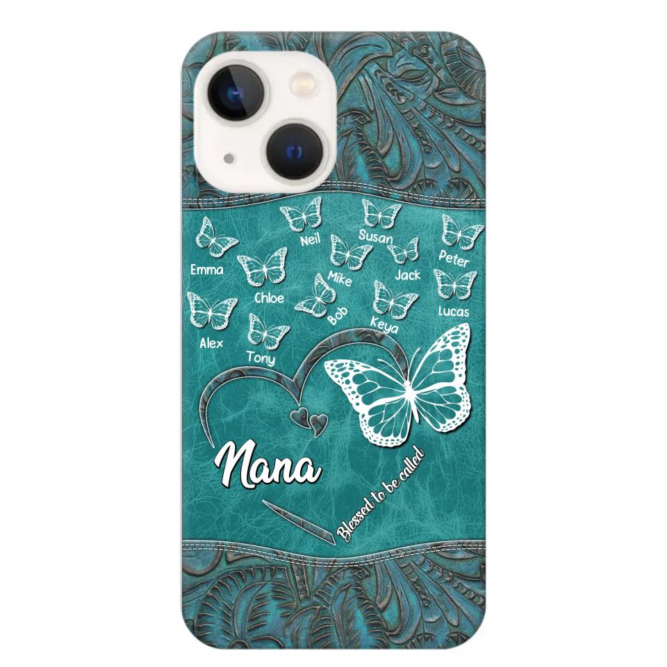 Personalized Butterflies Grandma Heart & Kid's Name Phonecase Printed QTDT1703