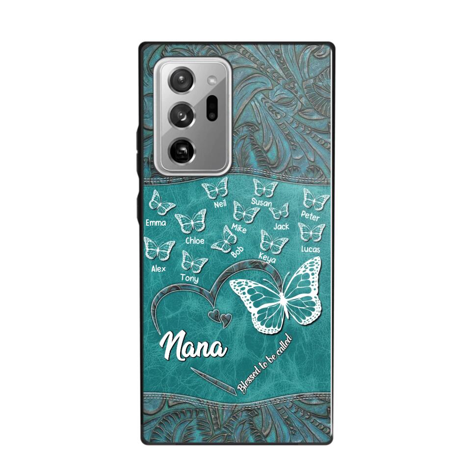 Personalized Butterflies Grandma Heart & Kid's Name Phonecase Printed QTDT1703