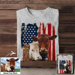 Personalized Upload Your Cattle Photo Tshirt Printed 23MAR-DT18