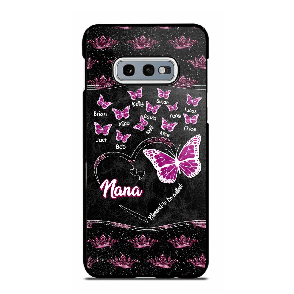 Personalized Butterflies Grandma Heart & Kid's Name Phonecase Printed QTDT1803