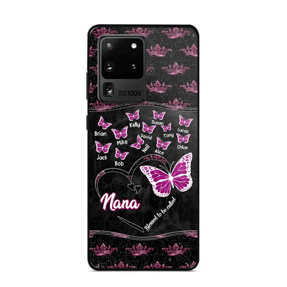 Personalized Butterflies Grandma Heart & Kid's Name Phonecase Printed QTDT1803