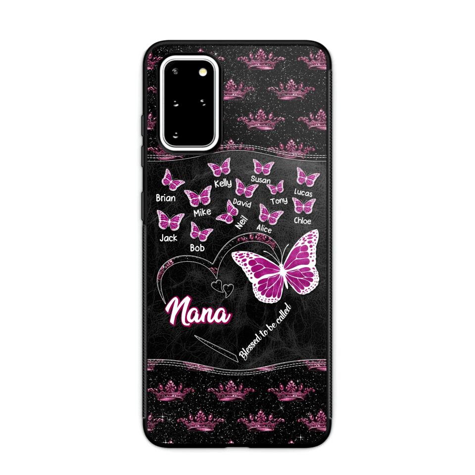 Personalized Butterflies Grandma Heart & Kid's Name Phonecase Printed QTDT1803