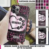 Personalized Grandma Nana Auntie Mom Heart & Kid's Name Phonecase Printed QTHQ2003