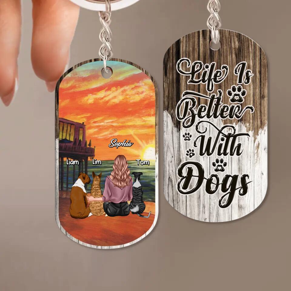 Personalized Life Is Better With Dogs Keychain PNHQ2003