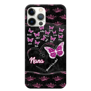 Personalized Butterflies Grandma Heart & Kid's Name Phonecase Printed QTDT1803