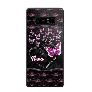 Personalized Butterflies Grandma Heart & Kid's Name Phonecase Printed QTDT1803