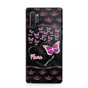 Personalized Butterflies Grandma Heart & Kid's Name Phonecase Printed QTDT1803