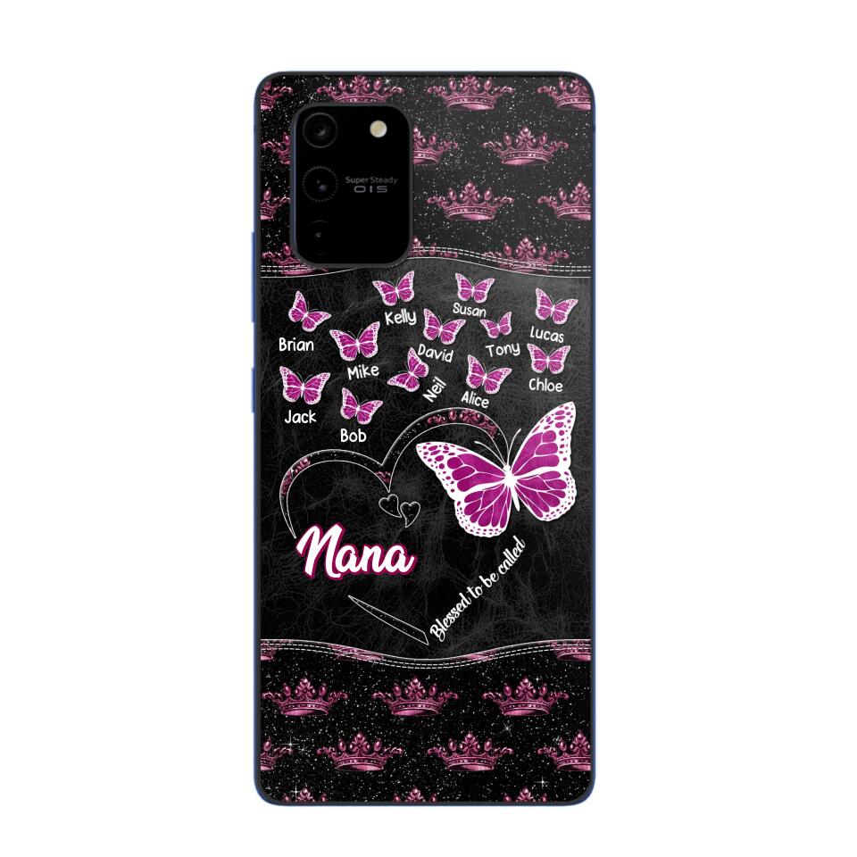 Personalized Butterflies Grandma Heart & Kid's Name Phonecase Printed QTDT1803