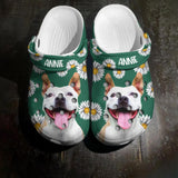 Personalized Upload Photo Dog Image A Girl Love Dog Clog Slipper Shoes Printed 23FEB-HQ24