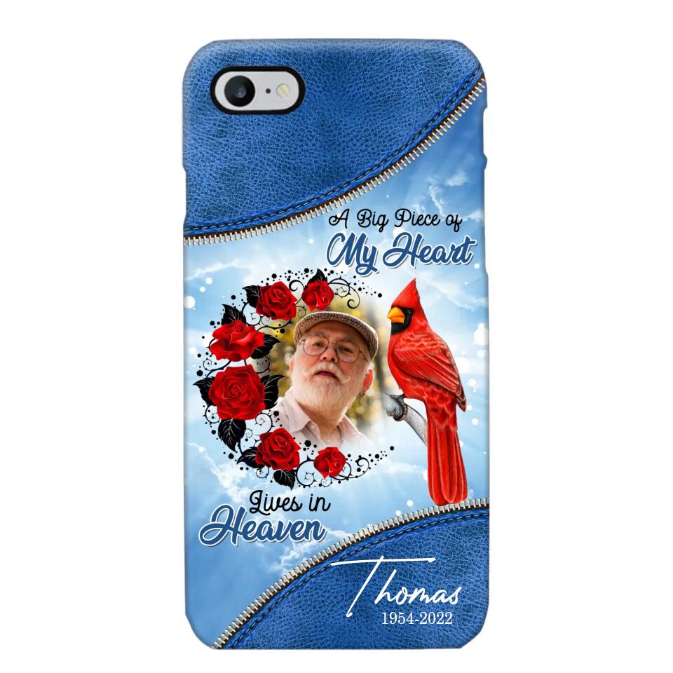 Personalized Upload Photo Memorial A Big Piece Of My Heart Lives in Heaven Phonecase Printed QTDT2103