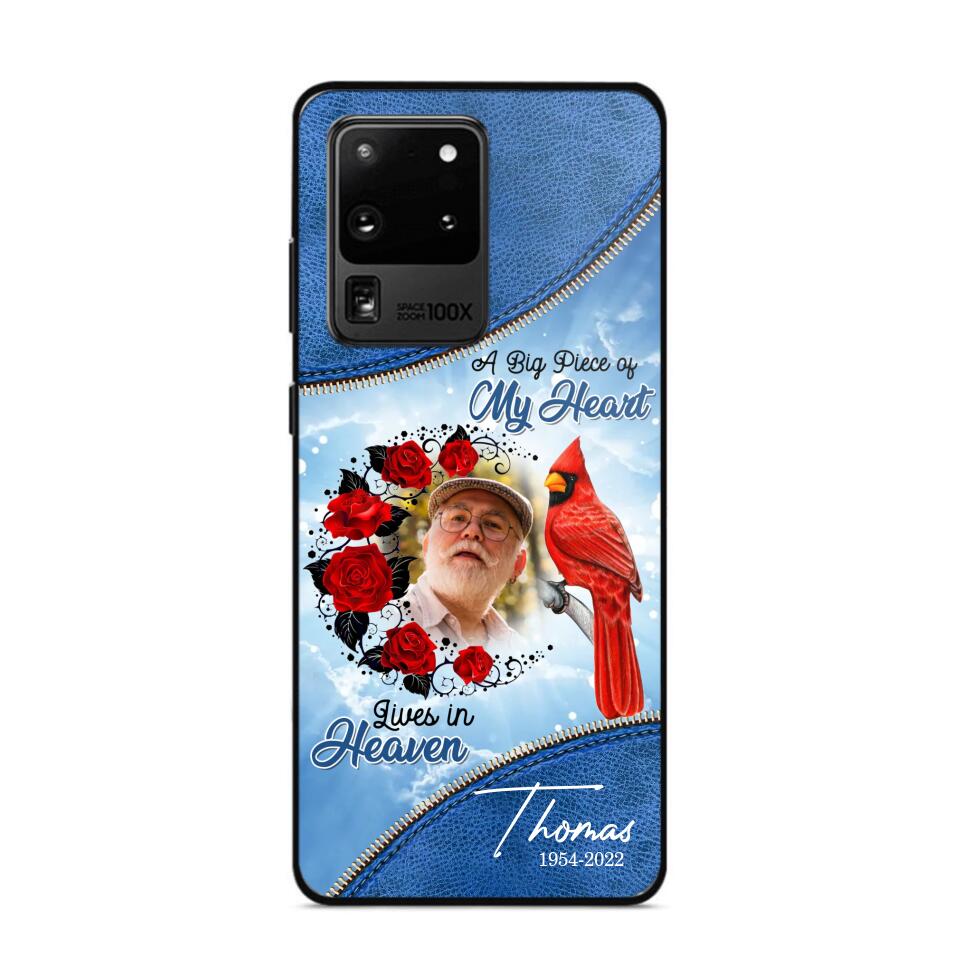 Personalized Upload Photo Memorial A Big Piece Of My Heart Lives in Heaven Phonecase Printed QTDT2103