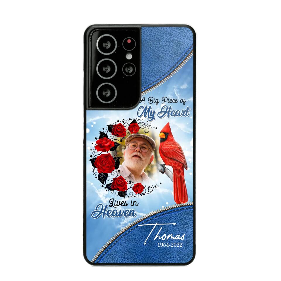 Personalized Upload Photo Memorial A Big Piece Of My Heart Lives in Heaven Phonecase Printed QTDT2103