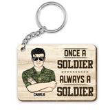 Personalized Once A Soldier Always A Soldier Canadian Veteran/Soldier Rank Camo & Old Man Keychain Printed 23MAR-DT21