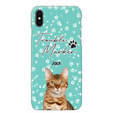 Personalized Upload Your Cat Photo Trouble Marker Cat Lovers Silicon Phonecase QTHQ2203