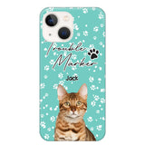 Personalized Upload Your Cat Photo Trouble Marker Cat Lovers Silicon Phonecase QTHQ2203