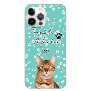 Personalized Upload Your Cat Photo Trouble Marker Cat Lovers Silicon Phonecase QTHQ2203