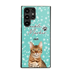 Personalized Upload Your Cat Photo Trouble Marker Cat Lovers Silicon Phonecase QTHQ2203