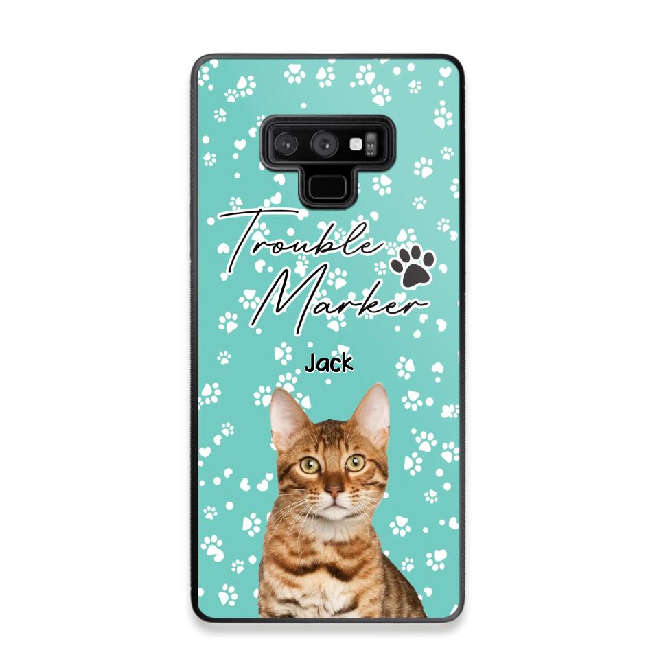 Personalized Upload Your Cat Photo Trouble Marker Cat Lovers Silicon Phonecase QTHQ2203