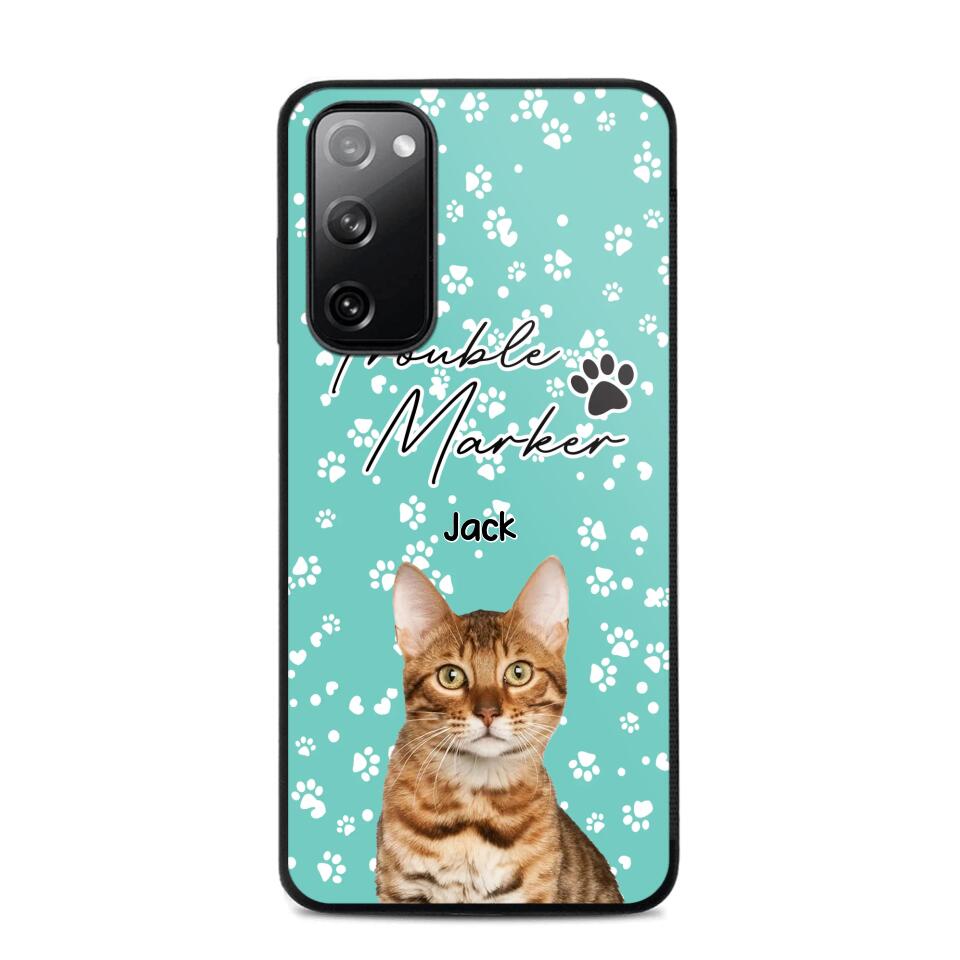 Personalized Upload Your Cat Photo Trouble Marker Cat Lovers Silicon Phonecase QTHQ2203