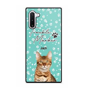 Personalized Upload Your Cat Photo Trouble Marker Cat Lovers Silicon Phonecase QTHQ2203