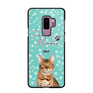 Personalized Upload Your Cat Photo Trouble Marker Cat Lovers Silicon Phonecase QTHQ2203