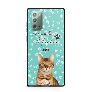 Personalized Upload Your Cat Photo Trouble Marker Cat Lovers Silicon Phonecase QTHQ2203