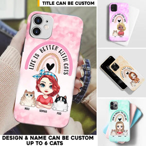 Personalized Life Is Better With Cats Crazy Cat Lady Phonecase Printed PNHQ2703