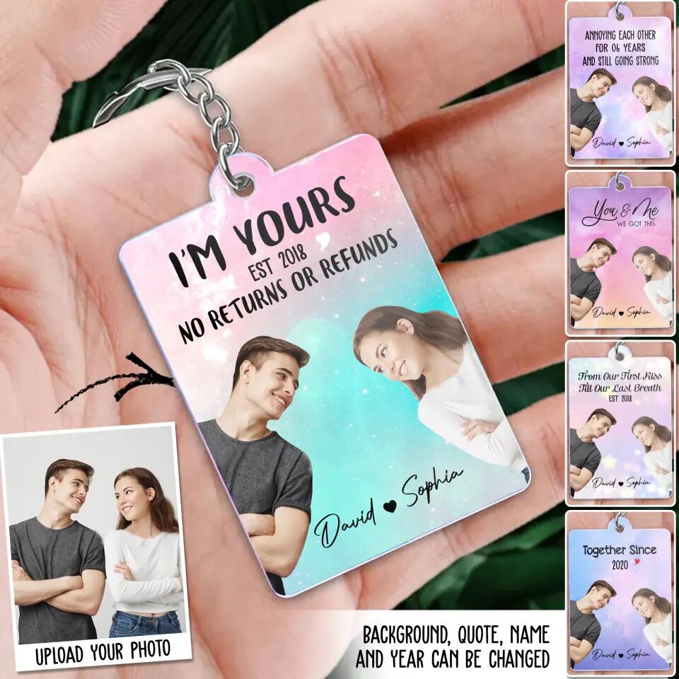 Personalized Upload Your Couple Photo Couple Gifts Acrylic Keychain Printed QTDT2803