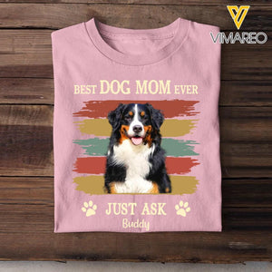 Personalized Upload photo Best Dog Mom, Dog Dad Ever Tshirt Printed QTHQ2903