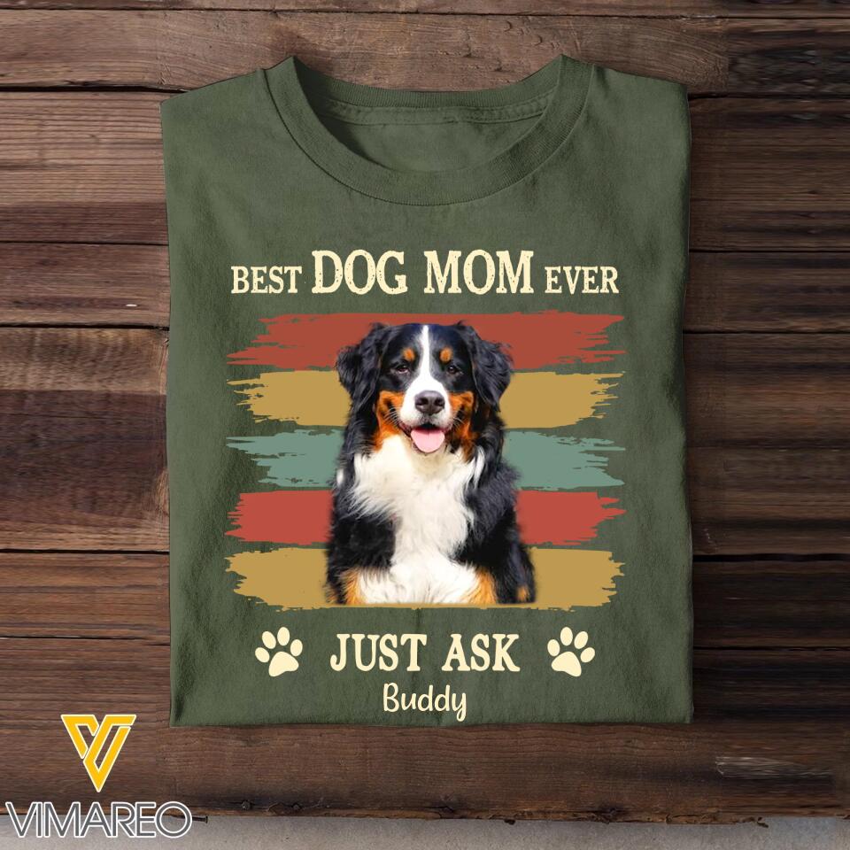 Personalized Upload photo Best Dog Mom, Dog Dad Ever Tshirt Printed QTHQ2903