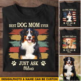 Personalized Upload photo Best Dog Mom, Dog Dad Ever Tshirt Printed QTHQ2903