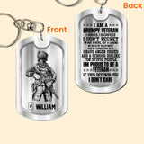 Personalized German Soldier/Veteran Rank Camo I Am A Grumpy Veteran I Served, I Sacrificed Keychain Printed 23APR-HQ01