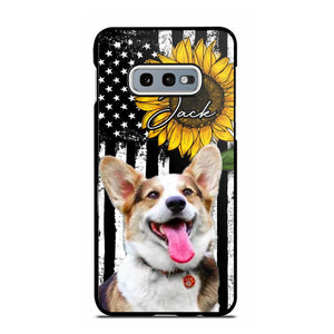 Personalized Upload Your Dog Photo & Name Sunflower Phonecase Printed QTHQ0504