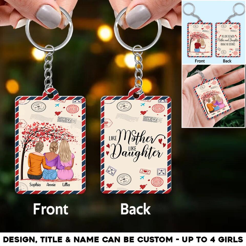 Personalized Like Mother Like Daughter Mother Daughter Gifts Acrylic Keychain Printed PNDQ0604