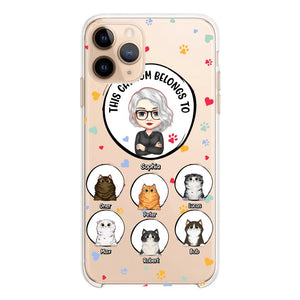 Personalized This Cat Mom Belongs To & Name Silicon Phonecase PNDT0604