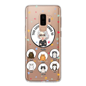 Personalized This Cat Mom Belongs To & Name Silicon Phonecase PNDT0604