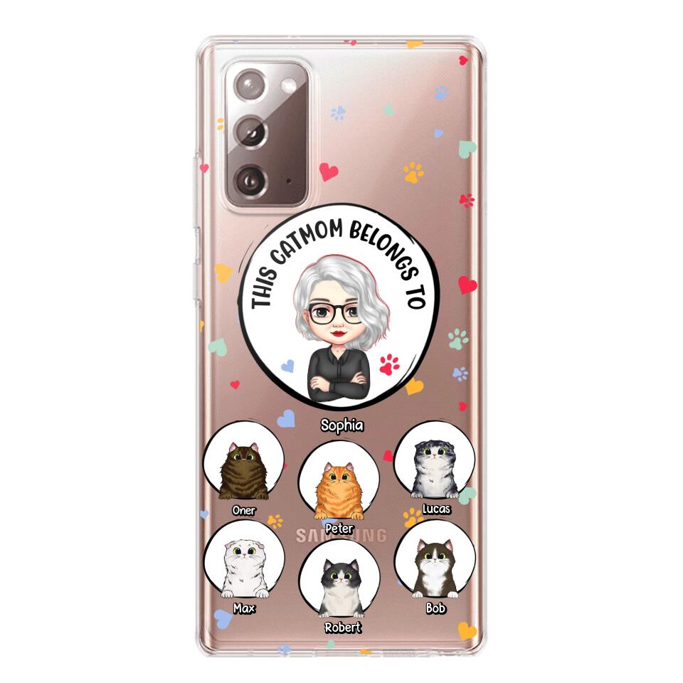 Personalized This Cat Mom Belongs To & Name Silicon Phonecase PNDT0604