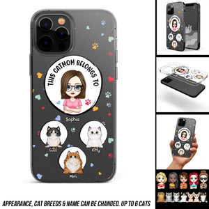 Personalized This Cat Mom Belongs To & Name Silicon Phonecase PNDT0604