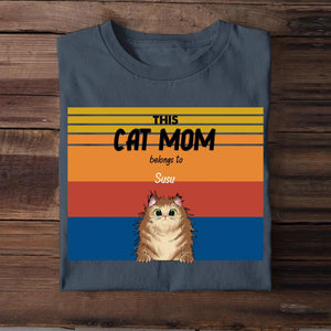 Personalized This Cat Mom Belongs To Cat Lovers Printed Tshirts 23APR-BQT11