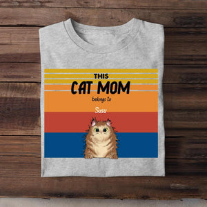 Personalized This Cat Mom Belongs To Cat Lovers Printed Tshirts 23APR-BQT11