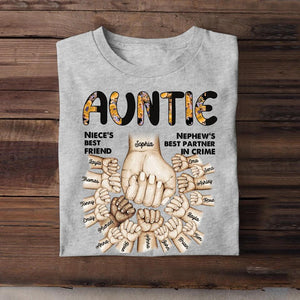 Personalized Auntie Niece's Best Friend Nephew's Best Partner In Crime Kid Name Hand Tshirt Printed 23APR-BQT11