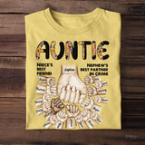 Personalized Auntie Niece's Best Friend Nephew's Best Partner In Crime Kid Name Hand Tshirt Printed 23APR-BQT11