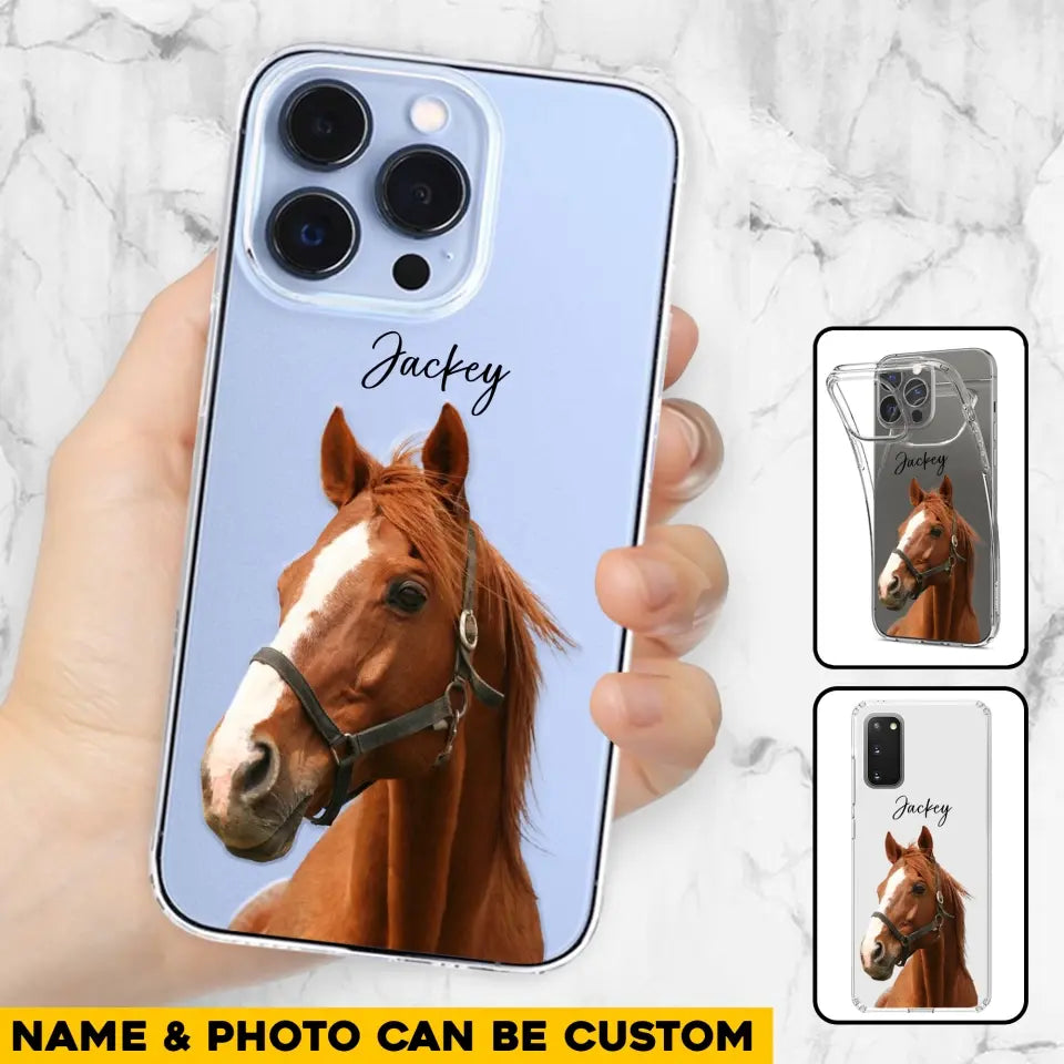 Personalized Upload Your Horse Photo Horse Lovers Silicon Phonecase