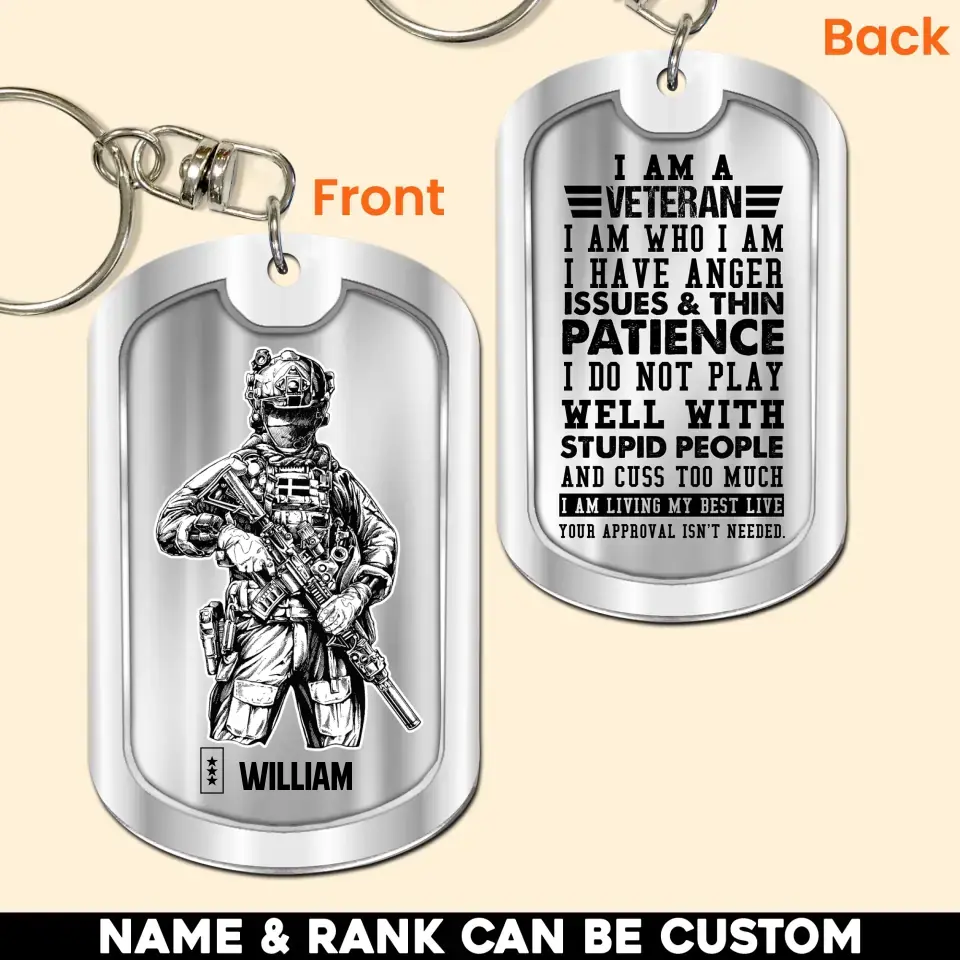 Personalized I Am A Swedish Veteran I Am Who I Am Keychain Printed 23APR-BQT14