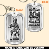 Personalized I Am An UK Veteran I Am Who I Am Keychain Printed 23APR-BQT14