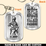 Personalized I Am An Us Veteran I Am Who I Am Keychain Printed 23APR-BQT14