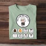 Personalized Cat Mom & Name Just A Girl Who Loves Cats T-shirt Printed PNHQ1404