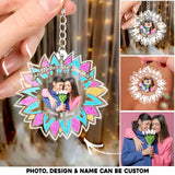 Personalized Upload Photo Mother & Daughter Acrylic Keychain Printed PNHQ1504