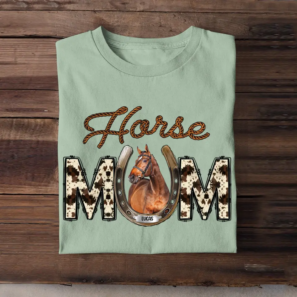 Personalized Upload Horse Photo Gift For Horse Mom Tshirt Printed 23APR-HQ15